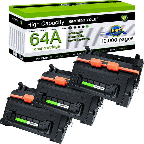 greencycle Compatible Black Toner Cartridge Replacement for HP CC364A for Laserjet P4014 P4014dn P4014n P4015 P4015dn P4015n P4015tn P4015x P4515 P4515n P4515tn Printer Ink Cartridge (3PC)
