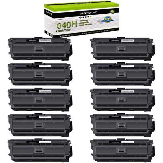 greencycle Compatible Toner Cartridge Replacement for Canon 040 040H CRG040 CRG040H CRG040HBK to use in Color imageCLASS LBP712Cdn / i-Sensys LBP710Cx / LBP712Cx Printer - 10 Pack CRG040HBK, Black