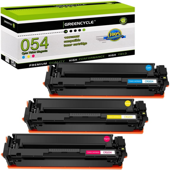 greencycle Compatible Toner Cartridge Replacement for Canon 054 CRG054 Toner 3 packs Set Works on Color imageCLASS MF642Cdw MF644Cdw MF641Cdw MF644Cdw LBP622Cdw Printer - Cyan Yellow Magenta