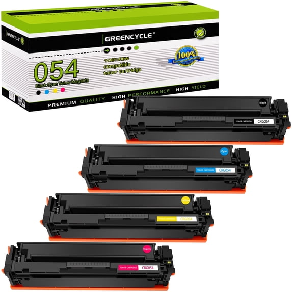 greencycle Compatible Toner Cartridge Replacement for Canon 054 CRG054 Toner 4 packs Set Works on Color imageCLASS MF642Cdw MF644Cdw MF641Cdw MF644Cdw LBP622Cdw Printer - Black Cyan Yellow Magenta