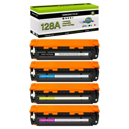 greencycle Compatible Toner Cartridge Replacement for HP 128A CE320A CE321A CE322A CE323A Toner 4 packs Set Works on LaserJet Pro CM1415fn CM1415fnw CP1525nw Color MFP Printer
