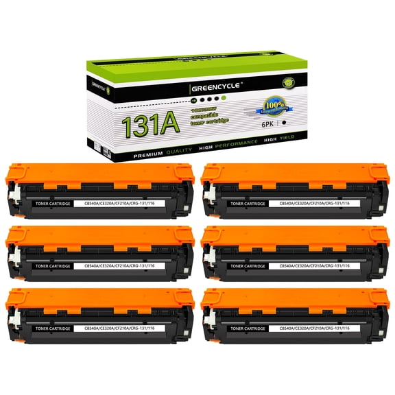 greencycle Compatible Toner Cartridge Replacement for HP 131A CF210A to use in Lase Jet Pro 200 Color M276nw M251nw Series Printer - 6 Pack CF210A, Black