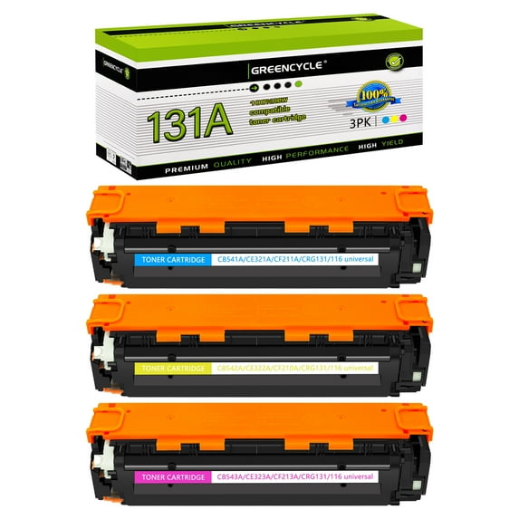 greencycle Compatible Toner Cartridge Replacement for HP 131A CF211A CF212A CF213A Toner 3 packs Set Works on Lase Jet Pro 200 Color M276nw M251nw Series Printer - Cyan Yellow Magenta