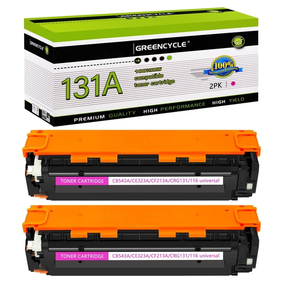 greencycle Compatible Toner Cartridge Replacement for HP 131A CF213A to use in Lase Jet Pro 200 Color M276nw M251nw Series Printer - 2 Pack CF213A, Magenta