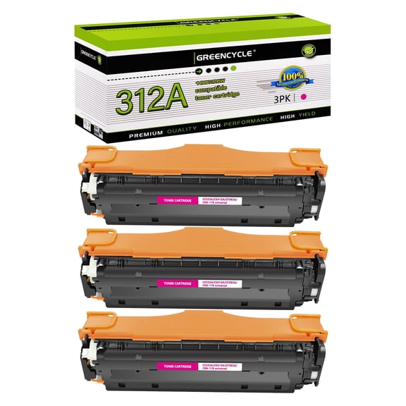 greencycle Compatible Toner Cartridge Replacement for HP 312A CF383A to use in Color Laser Jet Pro MFP M476dw M476nw M476dn Printer - 3 Pack CF383A, Magenta
