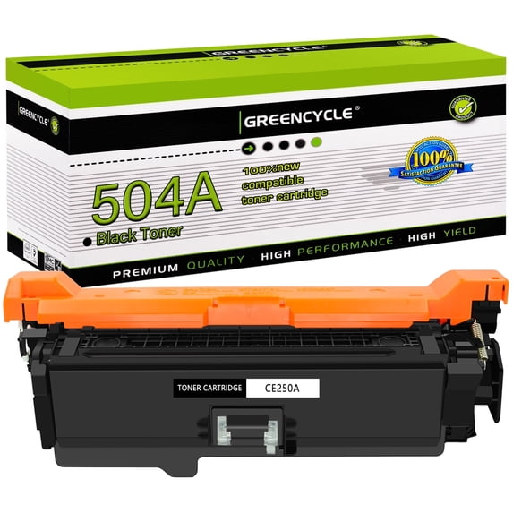 greencycle Compatible Toner Cartridge Replacement for HP504A CE250A to use in LaserJet CP3525dn CP3525n CP3525x CM3530 CM3530fs Series Printer - 1 Pack CE250A, Black