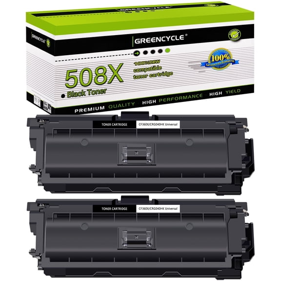 greencycle Compatible Toner Cartridge Replacement for HP 508X CF360X to use in Color LaserJet Enterprise M552dn M553n MFP M577dn Flow MFP M577c Printer - 2 Pack CF360X, Black