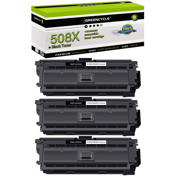 greencycle Compatible Toner Cartridge Replacement for HP 508X CF360X to use in Color LaserJet Enterprise M552dn M553n MFP M577dn Flow MFP M577c Printer - 3 Pack CF360X, Black