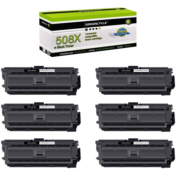 greencycle Compatible Toner Cartridge Replacement for HP 508X CF360X to use in Color LaserJet Enterprise M552dn M553n MFP M577dn Flow MFP M577c Printer - 6 Pack CF360X, Black