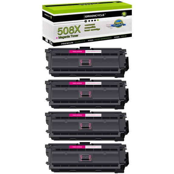 greencycle Compatible Toner Cartridge Replacement for HP 508X CF363X to use in Color LaserJet Enterprise M552dn M553n MFP M577dn Flow MFP M577c Printer - 4 Pack CF363X, Magenta