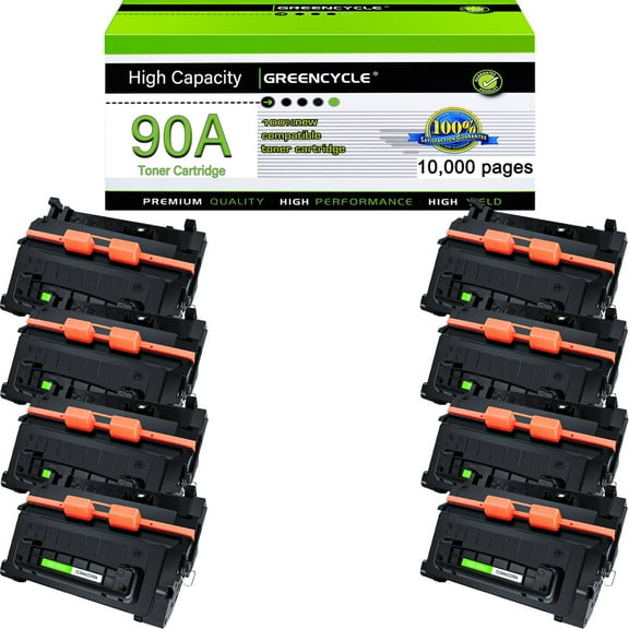 greencycle Compatible Toner Cartridge Replacement for HP 90A Black Toner Cartridge CE390A Use for Laserjet 600 M602 M602x M602n M602dn M603 M603dn M4555 M4555f Printer (8PC)