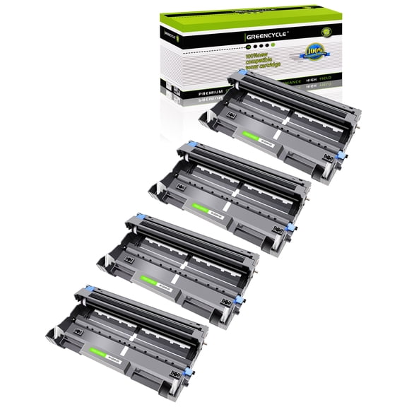 greencycle DR-520 4 Pack Black Compatible Drum Unit Replacement for Brother DR520 DR620 to use with HL-5370DW HL-5250DN HL-5340D MFC-8480DN MFC-8890DW MFC-8860DN DCP-8060 DCP-8065DN Printer