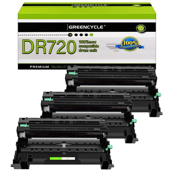 greencycle DR720 Drum Unit Compatible for Brother DR720 DR-720 Work with Brother HL-5470dw HL-5470dwt MFC-8710dw DCP-8110dn Printer (3 Pack, No toner)