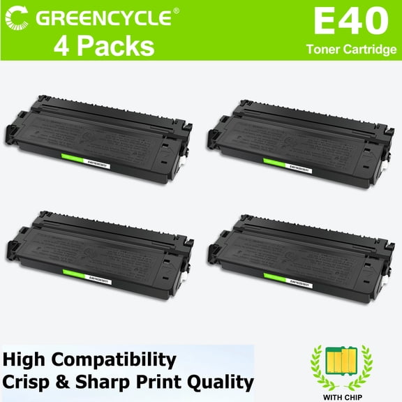 greencycle E40 Toner Cartridge Replacement Compatible for Canon E40 E20 E10 E16 E31 1491A002AA Work with PC160 PC170 PC210 PC230 PC310 PC320 PC330 PC430 PC700 PC710 PC740 PC745 Printers,4pcs