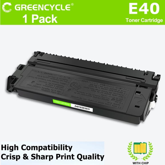greencycle E40 Toner Cartridge Replacement Compatible for Canon E40 E20 E10 E16 E31 1491A002AA Work with PC160 PC170 PC210 PC230 PC310 PC320 PC330 PC430 PC700 PC710 PC740 PC745 Printers,1pc