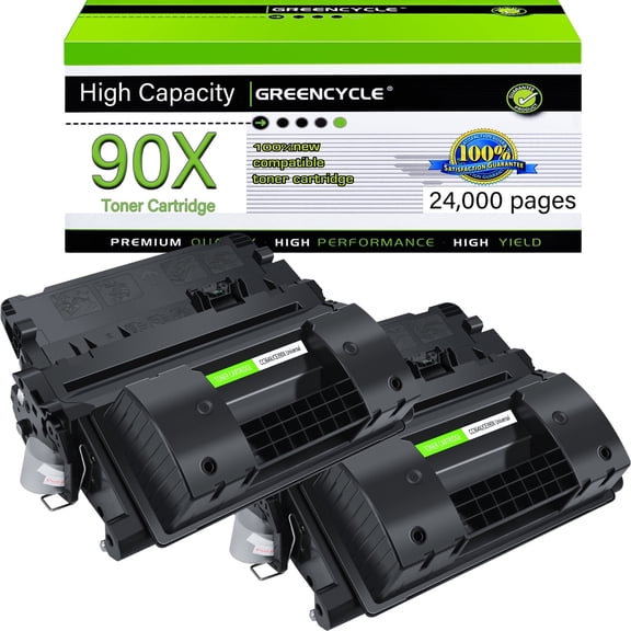 greencycle High Yield Compatible Black Toner Cartridge Replacement for HP 90X CE390X Work for Laserjet M602x M602n M602dn M603n M603dn M4555f M4555h M4555fskm Printer (2PC)