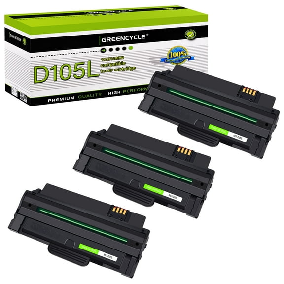greencycle MLT-D105L High Yield Toner Cartridge Replacement Compatible for Samsung MLT-D105L 105L Used in ML-2525W ML-2545 ML-1915 SCX-4623FW SCX-4623FN SF-650 SF-650P Printer (3 Pack,Black)