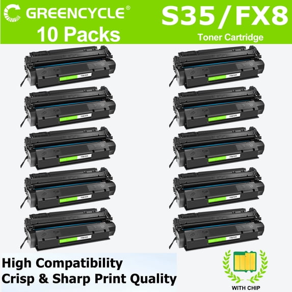 greencycle S35 S-35 FX8 7833a001aa Black Toner Cartridge Replacement Compatible for Canon imageCLASS D320 D340 D383 510 FAXPHONE ICD-340 L170 L400 Printer Copier Ink,3500 pages,10PCS