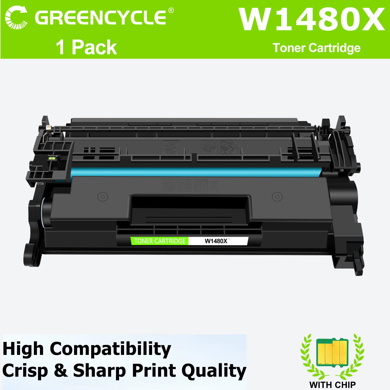 Compatible HP 148X W1480X Black Toner Cartridge High Yield - With Chip For Laserjet Pro 4001dn Laserjet Pro 4001dw P 13193
