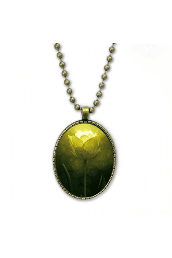 greenery flower necklace vintage chain bead pendant jewelry collection