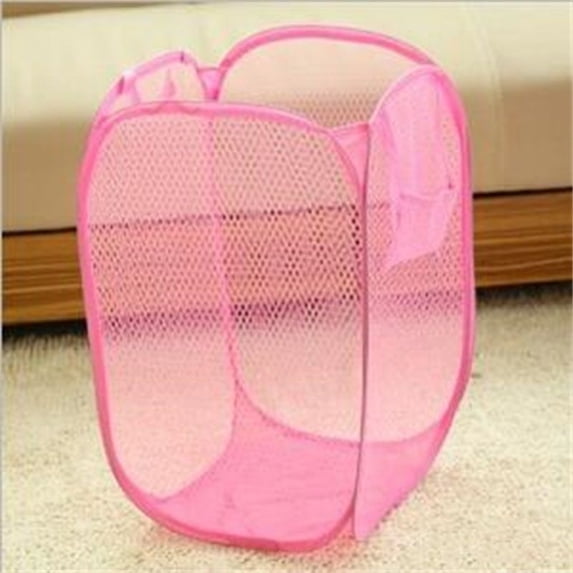 Hevirgo Foldable Pop Up Laundry Bag Home Mesh Washing Basket Bin Hamper Cloth Storage
