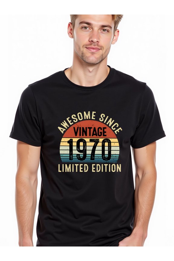 greennik Awesome Since 1970 Tee Mens t-shirt black gifts limited edition Fashionable, printed, machine washable Funny Unisex Shirt Crewneck tshirts