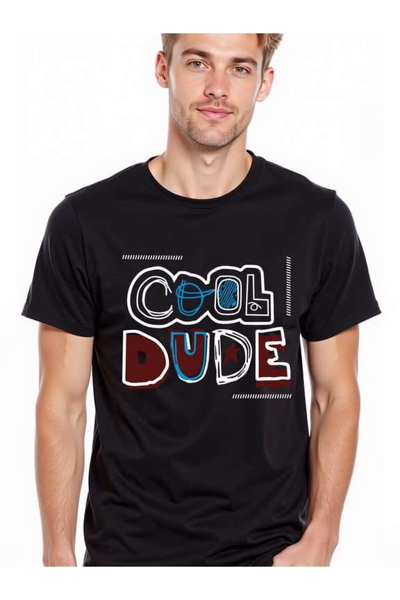 greennik COOL DUDE Graphic Tee mens t shirt black short limited edition Fashionable, printed, machine washable Trendy Unisex Shirt Short Sleeve tshirts