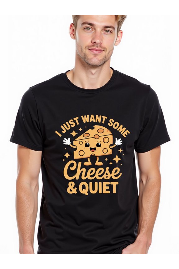 greennik Cheese & Quiet T-Shirt Men's t shirt black limited edition elegantly Spring and summer outdoor wear Classic Unisex Shirt Graphic tshirts