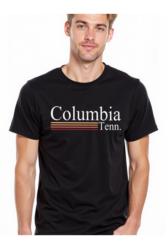 greennik Columbia Tenn. Retro Stripes Tee mens round neck T-shirt black elegant elegantly For summer Casual Daily Wear Trendy Unisex Shirt Short Sleeve tshirts