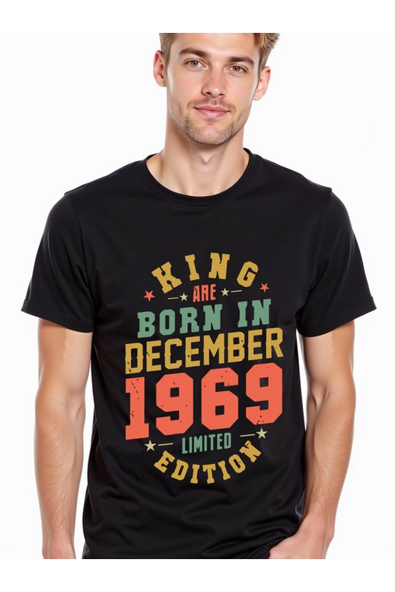 greennik December 1969 King T-Shirt Mens t-shirts black limited edition summer Fashionable, printed, machine washable Vintage Unisex Shirt Cotton tshirts