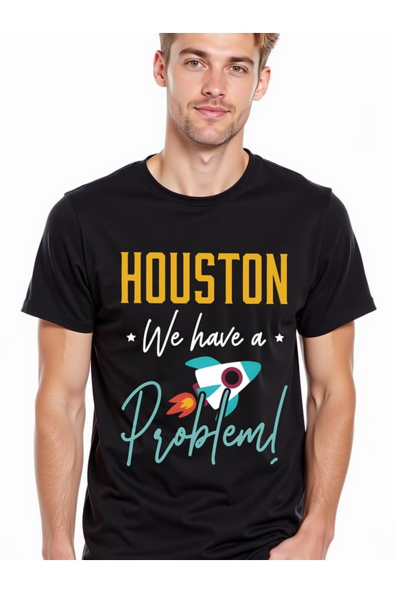 greennik Houston Problem T-Shirt for men t-shirt black graphic gifts Comfortable activewear, perfect for gifts Fashion Unisex Shirt Graphic Tee tshirts
