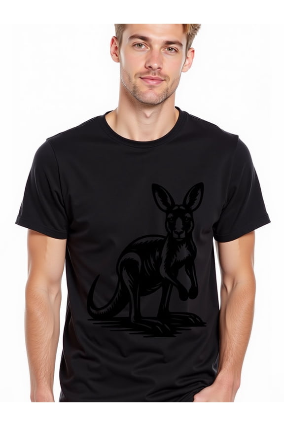 greennik Kangaroo Graphic Tee Mens t-shirt black graphic tees 2026 Hip-hop street style summer and spring season Basic Unisex Shirt Crewneck tshirts