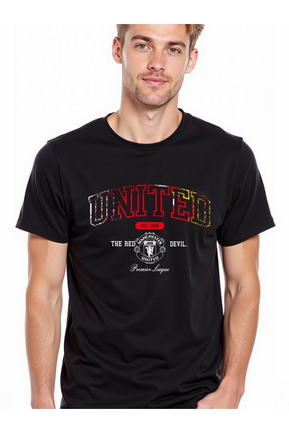 greennik Manchester United T-Shirt Men graphic t shirts black short funny Perfect for exercise Spring and summer clothing Funny Unisex Shirt Cotton tshirts