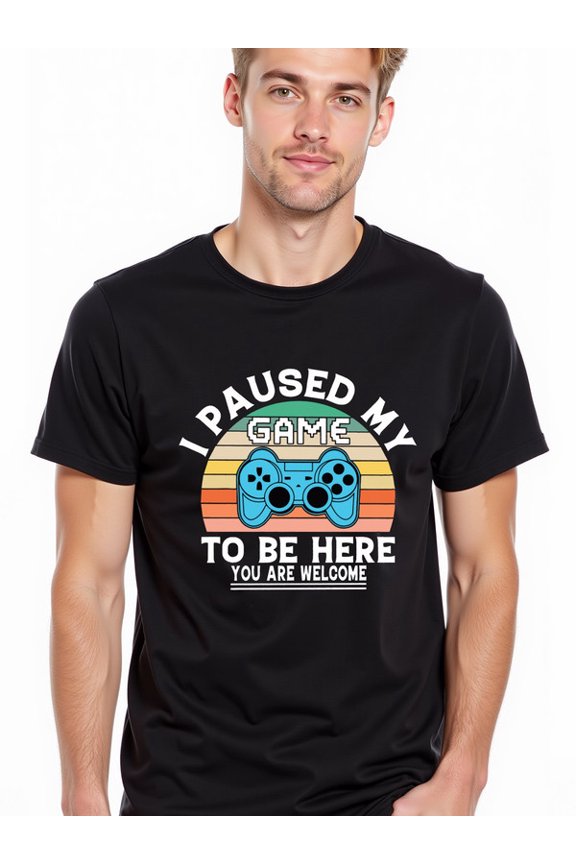 greennik Paused Game Tee men's comfort colors tshirt black casual limited edition Hip-hop streetwear Fashion Unisex Shirt Crewneck tshirts
