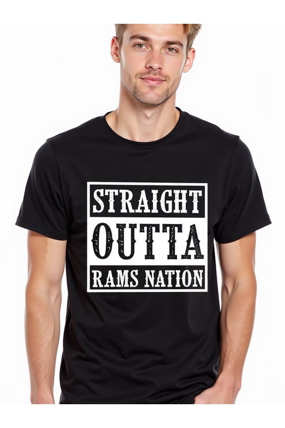 greennik Rams Nation Pride Tee men t-shirts black casual graphic Daytime and weekend wear summer and spring season Original Unisex Shirt Graphic Tee tshirts