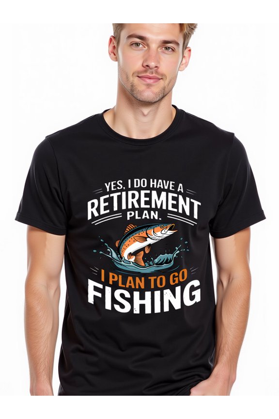 greennik Retirement Fishing Plan Tee Men comfort colors tshirt black elegantly graphic tees Spring and summer outdoor wear Retro Unisex Shirt Graphic tshirts