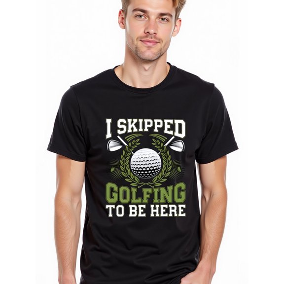 greennik Skipped Golfing Tee mens round neck T-shirt black short summer Comfortable loose T-shirt Weekend casual wear Trendy Unisex Shirt Short Sleeve tshirts