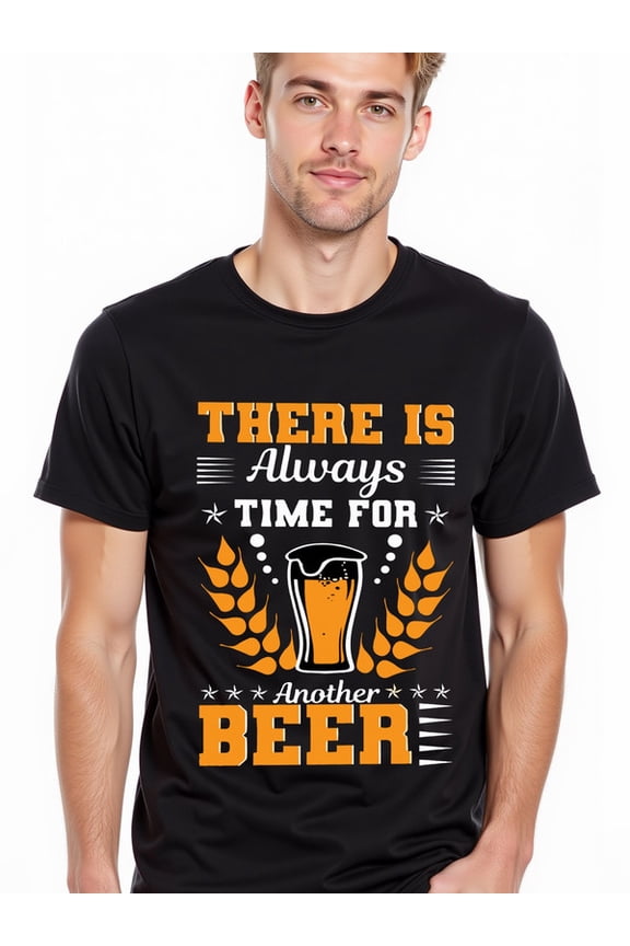 greennik Time for Another Beer Tee men's graphic t shirts black gifts elegantly Spring and summer outdoor wear Classic Unisex Shirt Graphic tshirts