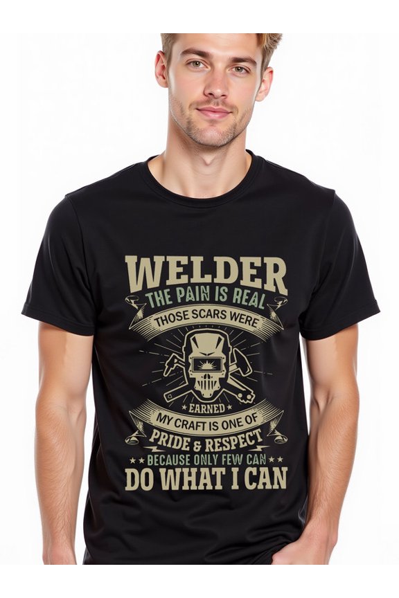 greennik Welder Pride & Respect Men t-shirts black gifts elegantly Unique designs, summer prints spring and summer clothing Trendy Unisex Shirt Printed tshirts
