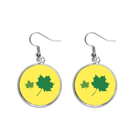 grenn maple vectorgraph ear dangle silver drop ear jewelry woman