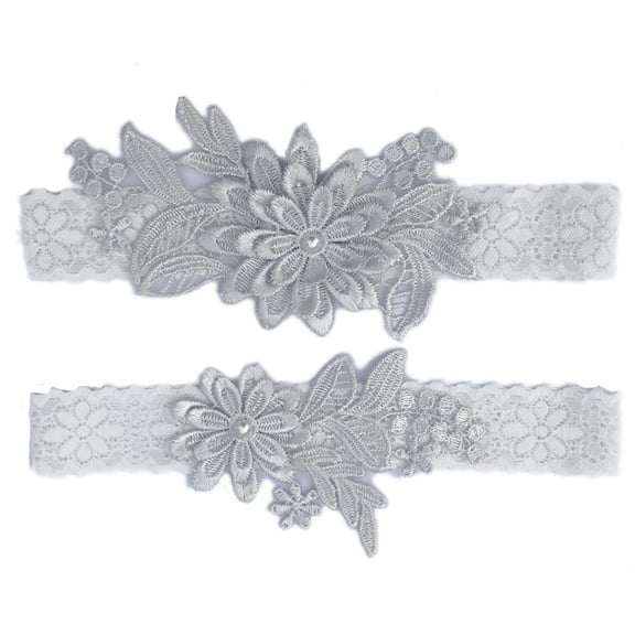 grey Garter Belt for Bride Wedding Garter Lace Bridal Garter Party Leg Thigh Garters for Women
