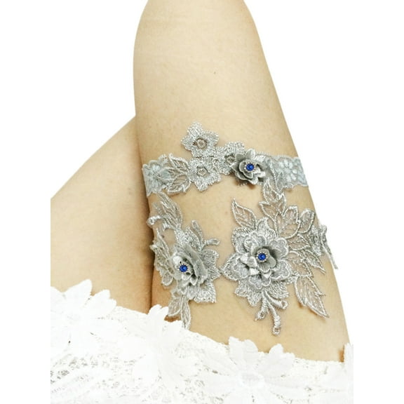 grey Garters for Bride Wedding Garter Lace Bridal Garter Party Leg Thigh Garters for Women
