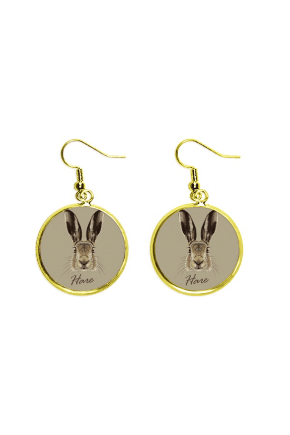 grey big-nosed hare animal earring dangle en drop earring jewelry woman