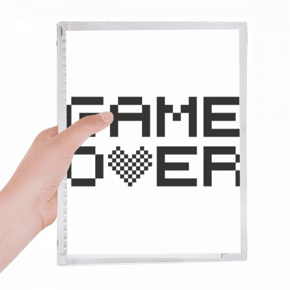 grey black game over notebook loose diary refillable journal statiry