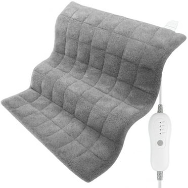 Heating Pad for Back Pain & Cramps Relief, 20"x24" Electric Heat Pad for Neck, Shoulders & Menstrual Pain, Multiple Heat Settings & Auto-Off Timer, Soft Machine Washable Fabric, Grey