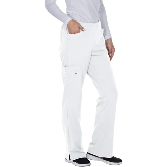grey's anatomy signature women's 5 pocket cargo scrub pant, white, x-small/tall