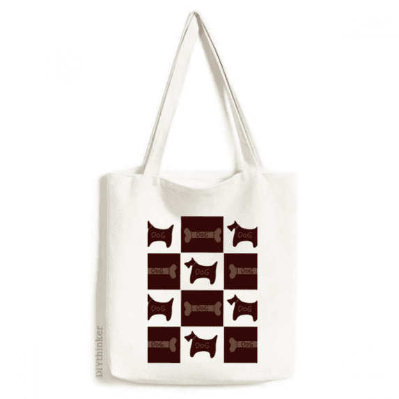 grid b puppy tote canvas bag shopping satchel casual handbag