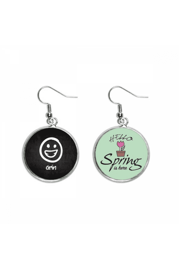 grin white cute chat fpattern decoration dangle season sp earring jewelry