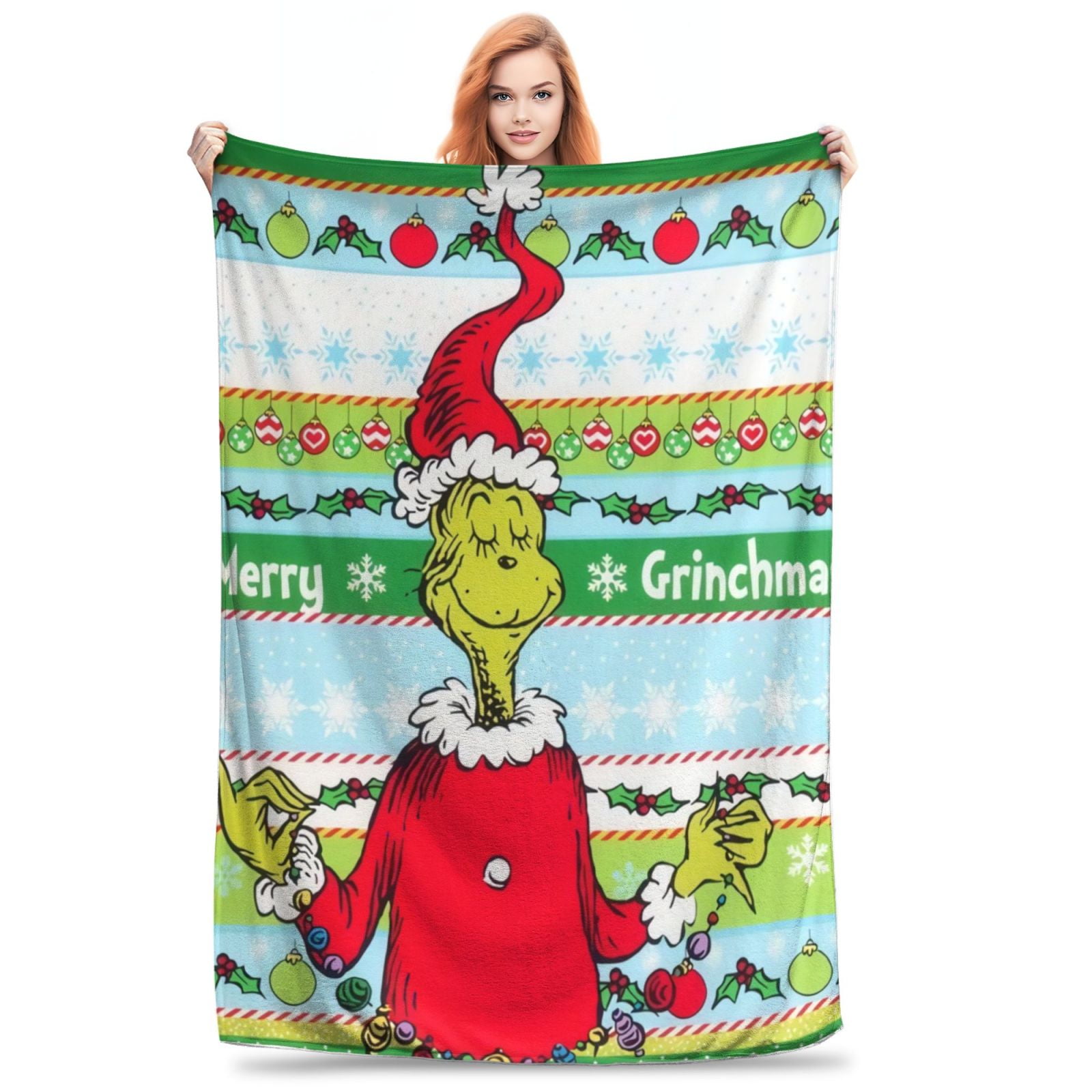 grinch Blanket Super Soft Throw Blanket Lightweight Blanket for Men Women Friend Family Warm