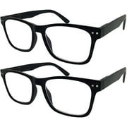 grinderPUNCH 2 Pack Bulk Multi Focus 3 Power Progressive - No Line Reading Glasses +1.00, Black